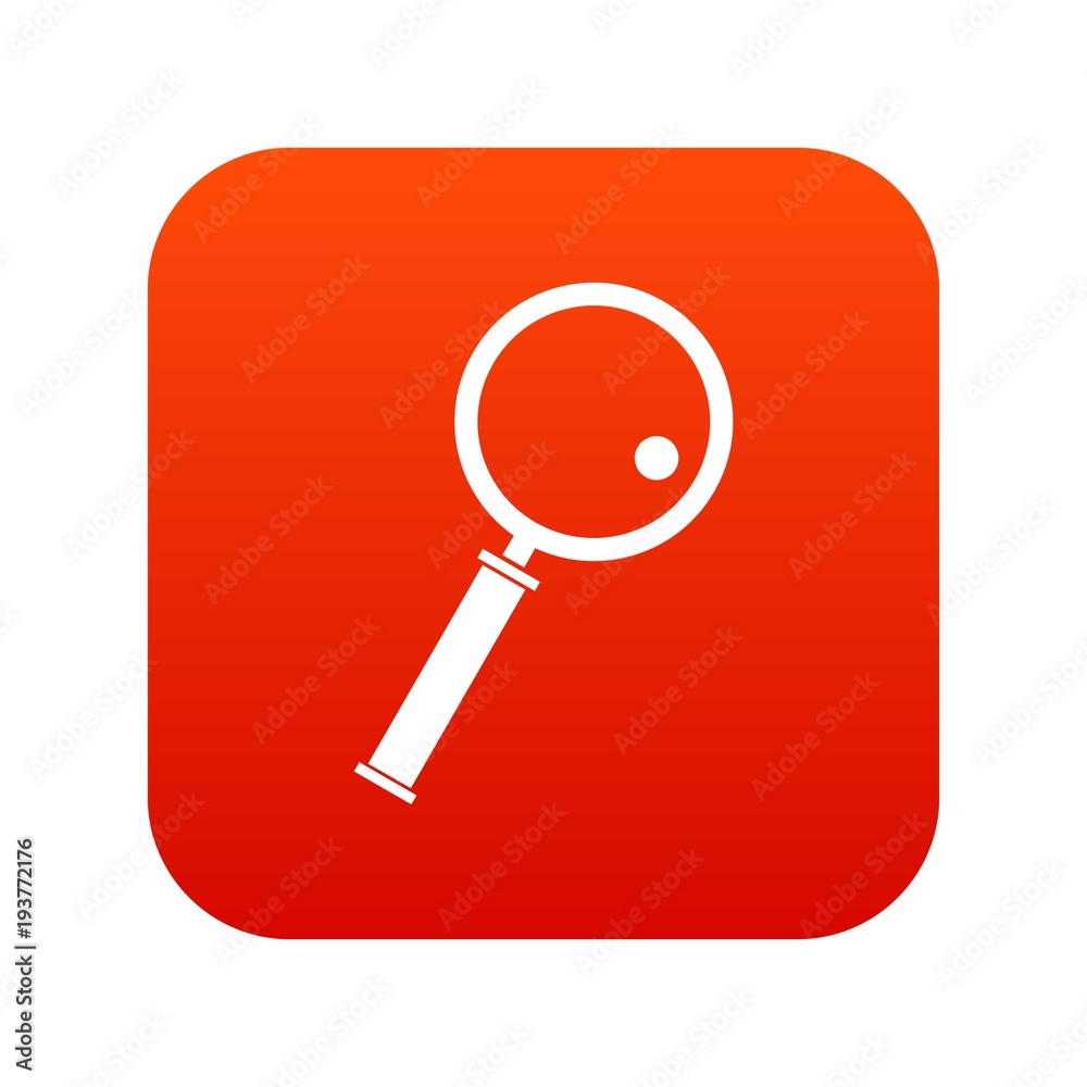 Loupe icon digital red