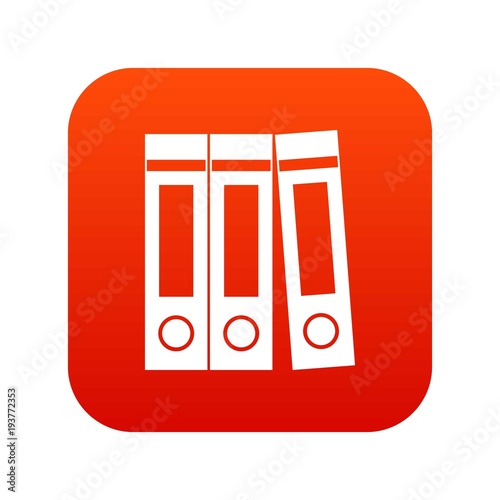 Office folders with documents icon digital red