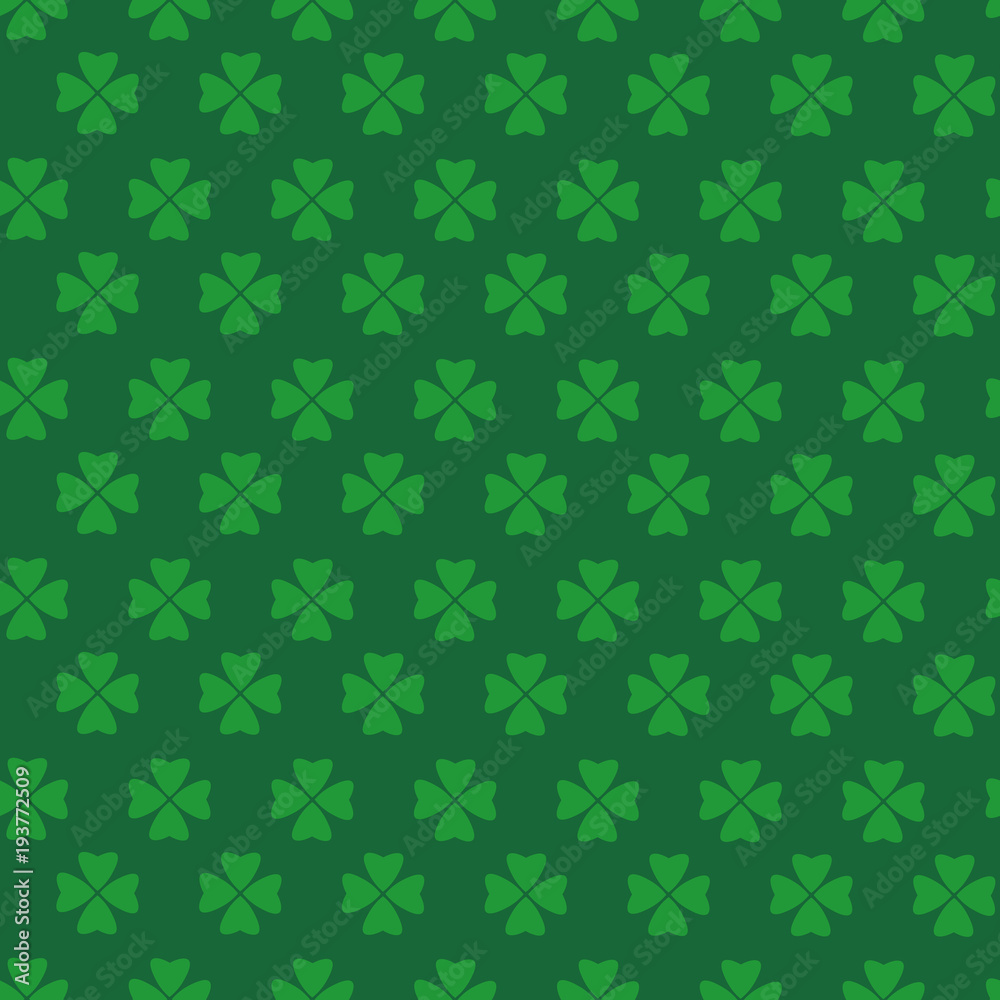 Green Clover Texture, Saint Patrick Day Seamless Pattern Background With Shamrock Leaves Vector Illustration Green Clover Texture, Saint Patrick Day Seamless Pattern Background With Shamrock Leaves Vector Illustration