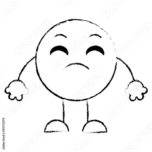 grunge disappointed emoji expression with arms and legs