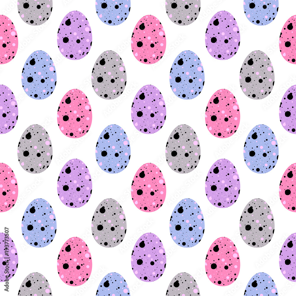 Seamless pattern with cute egg in memphis style. It can be used for packaging, wrapping paper, textile and etc.