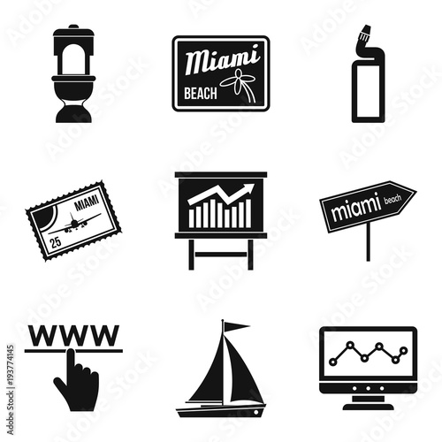 Concierge icons set, simple style