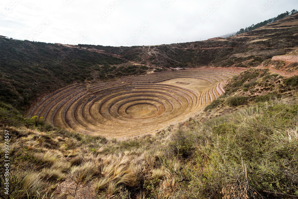 Agriculture circular terraces at Moray Peru
