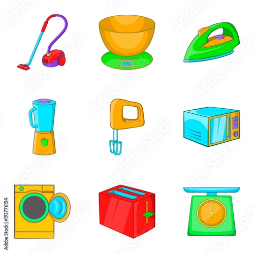Upper chamber icons set, cartoon style