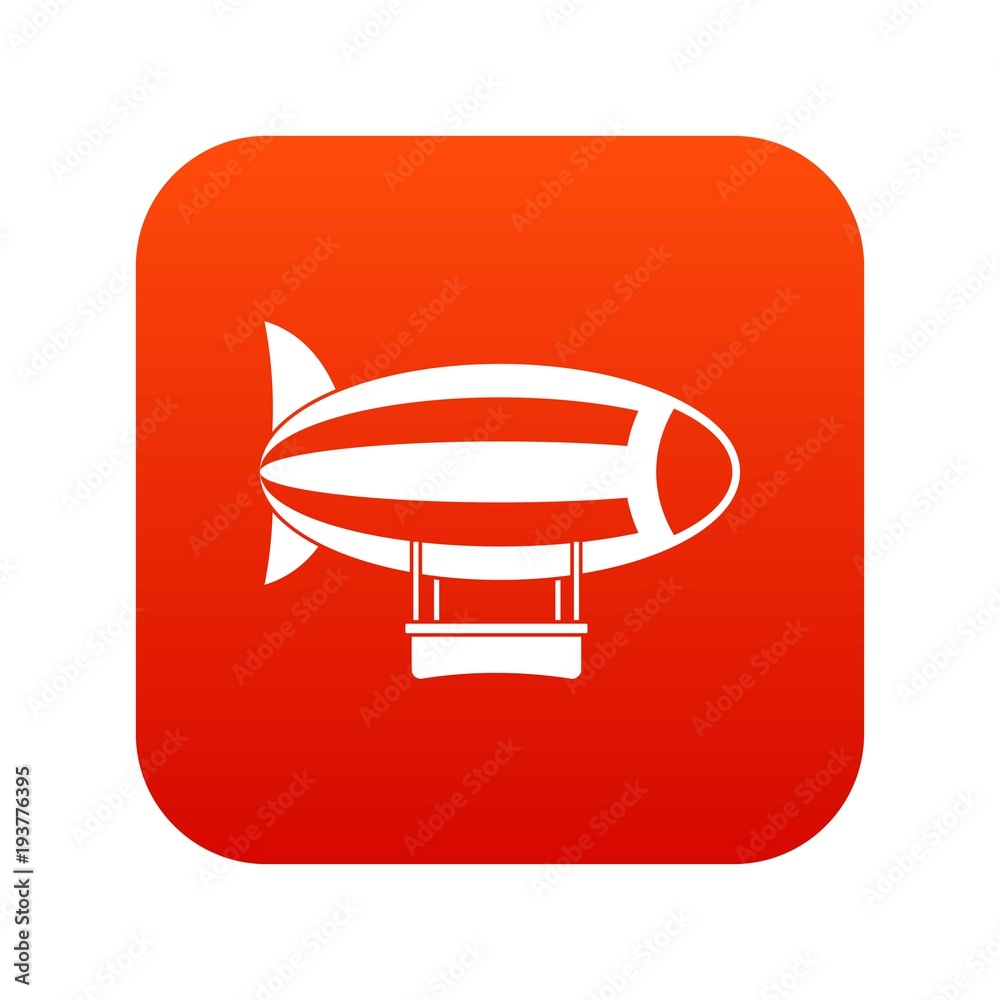 Striped dirigible icon digital red Striped dirigible icon digital red