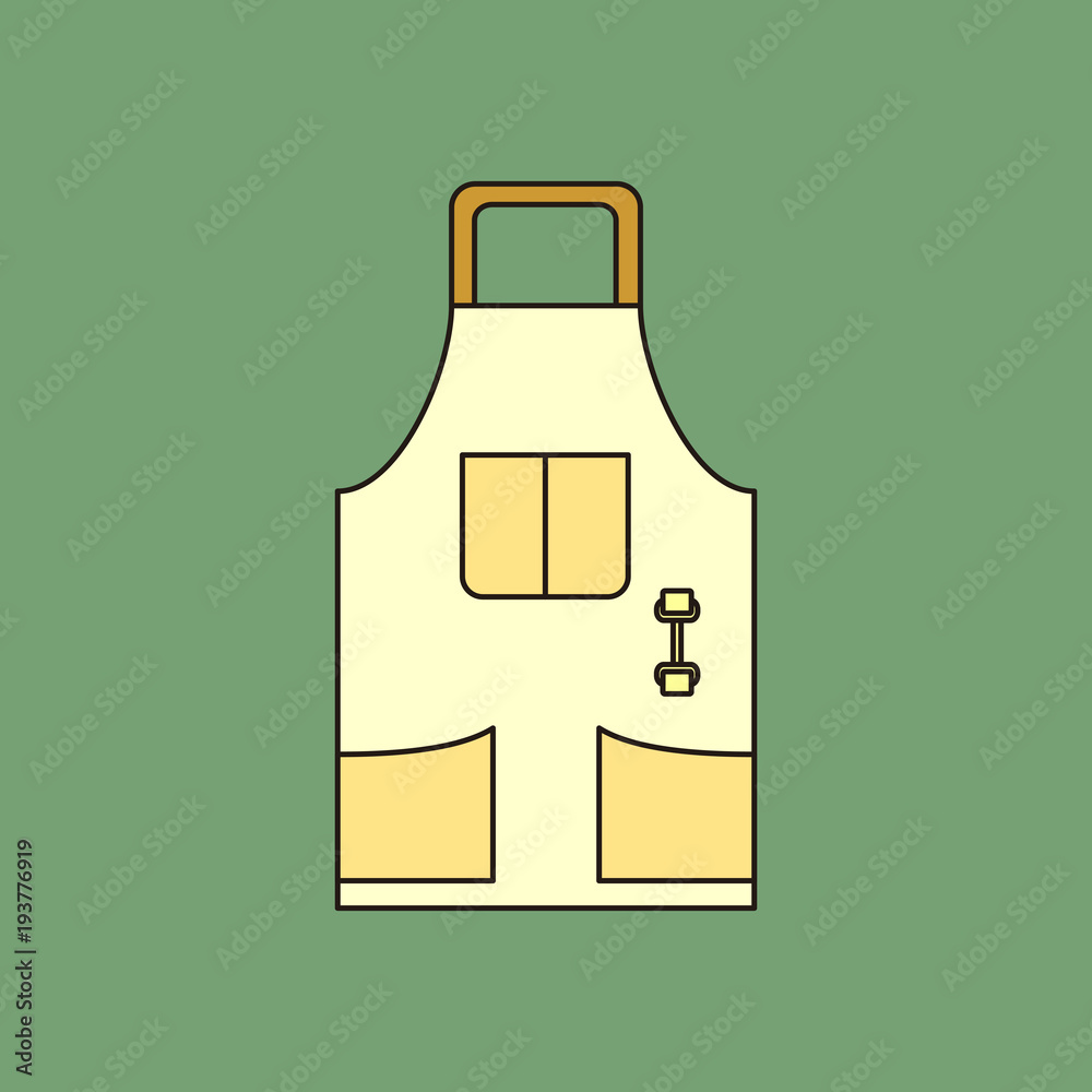 Barista Apron Flat Thin Lines Icon Barista Apron Flat Thin Lines Icon