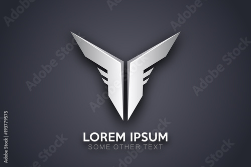 Abstract icon wings vector