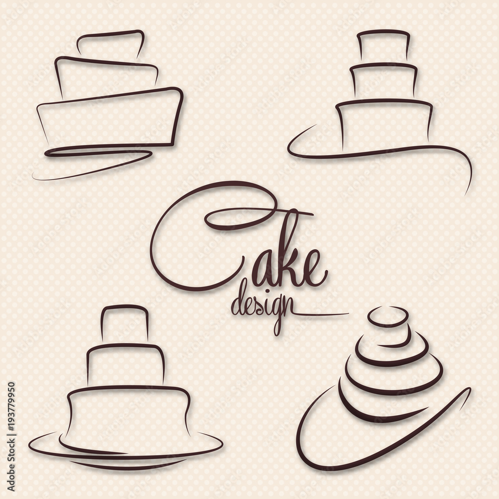 Cake Design Vector Stock Vector Adobe Stock