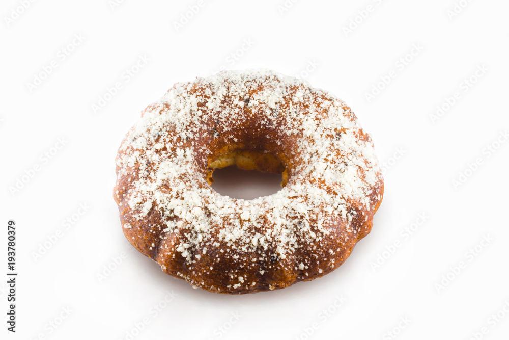 fresh home baked sweet bread donut cake. a ring cake with walnut and hazelnut.