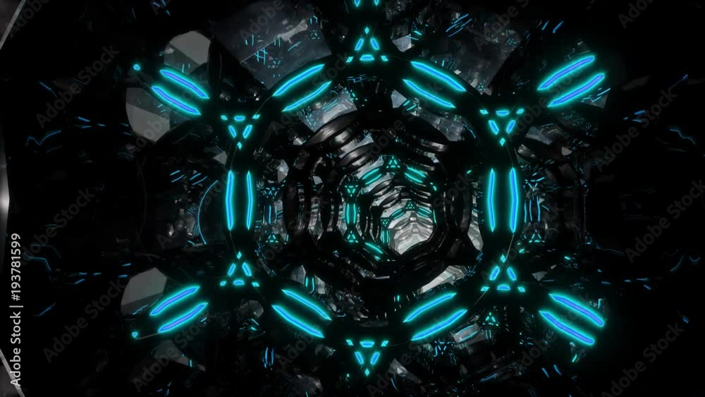 Abstract techno Space Tunnel endlessly looped animation. 3D glass and craft tunnel. Good for tech title and background, news headline business intro screensaver. Best movie transition.