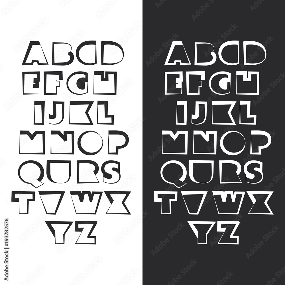 Modern Black and White Bold Font Set Design Modern Black and White Bold Font Set Design