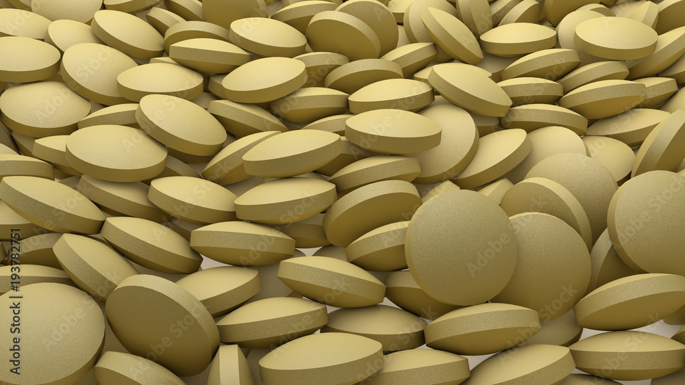 Yellow Pills, useful as Background for medical Themes and others Yellow Pills, useful as Background for medical Themes and others