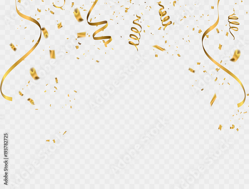 Abstract background party celebration gold confetti.