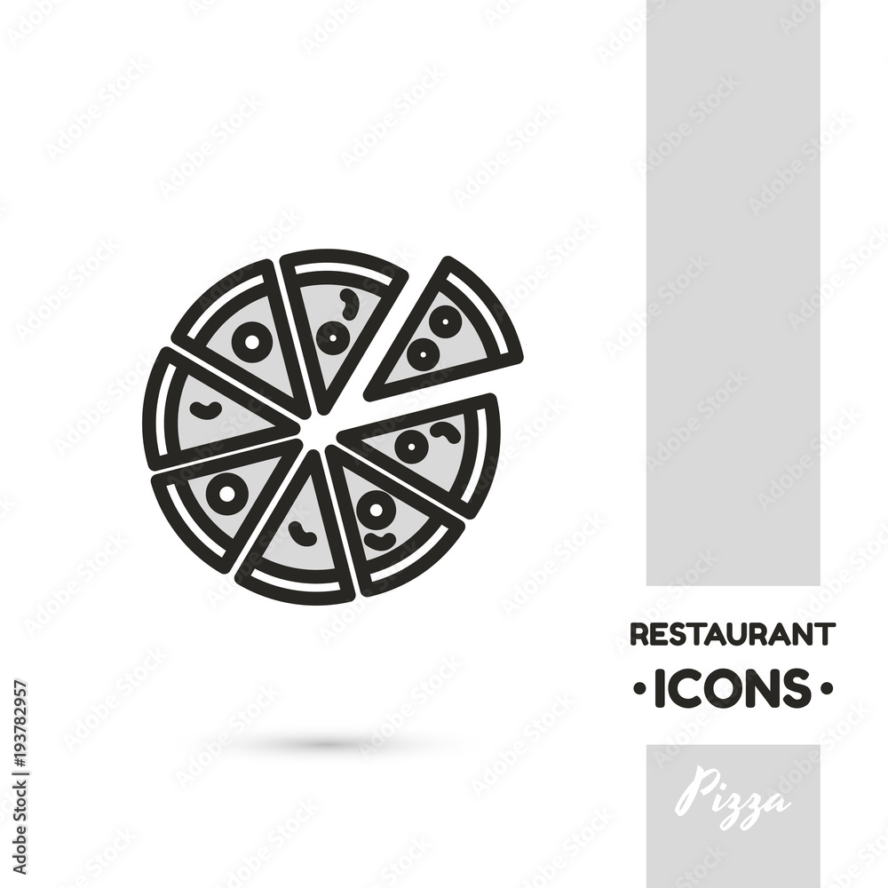 Pizza Restaurant Icon Collection Pizza Restaurant Icon Collection