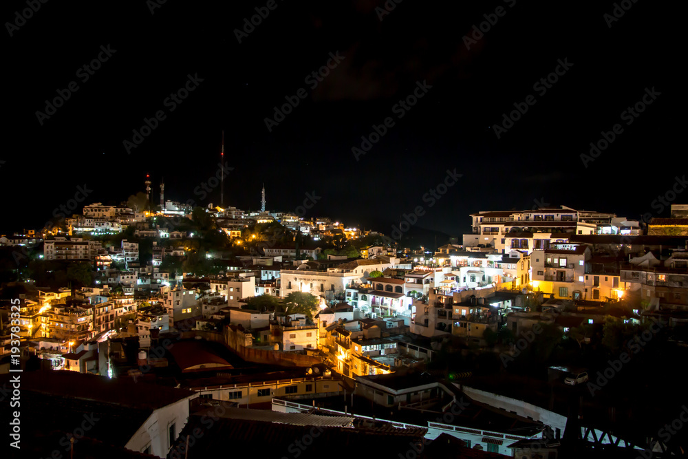 Night view of Taxco, mexican capital of silver trade