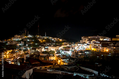 Night view of Taxco, mexican capital of silver trade