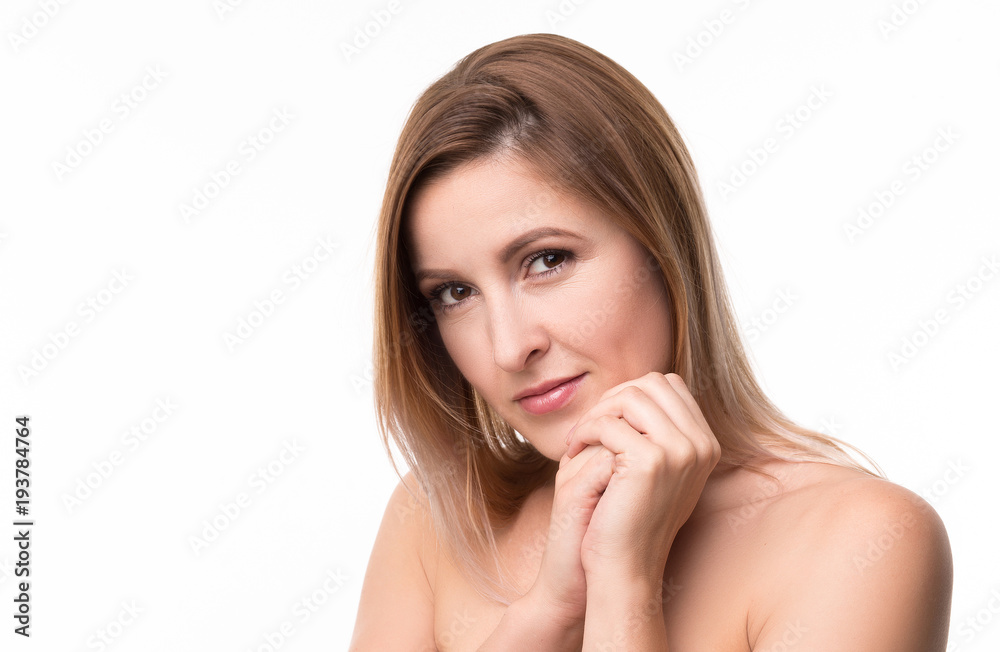Nice girl with shoulder length hair posing on camera. Nice girl with shoulder length hair posing on camera.