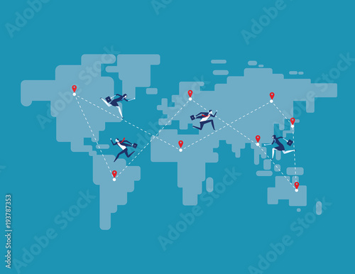 Global corporate competition. Concept business vector illustration.