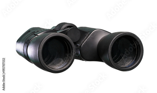 Binoculars over isolated white background