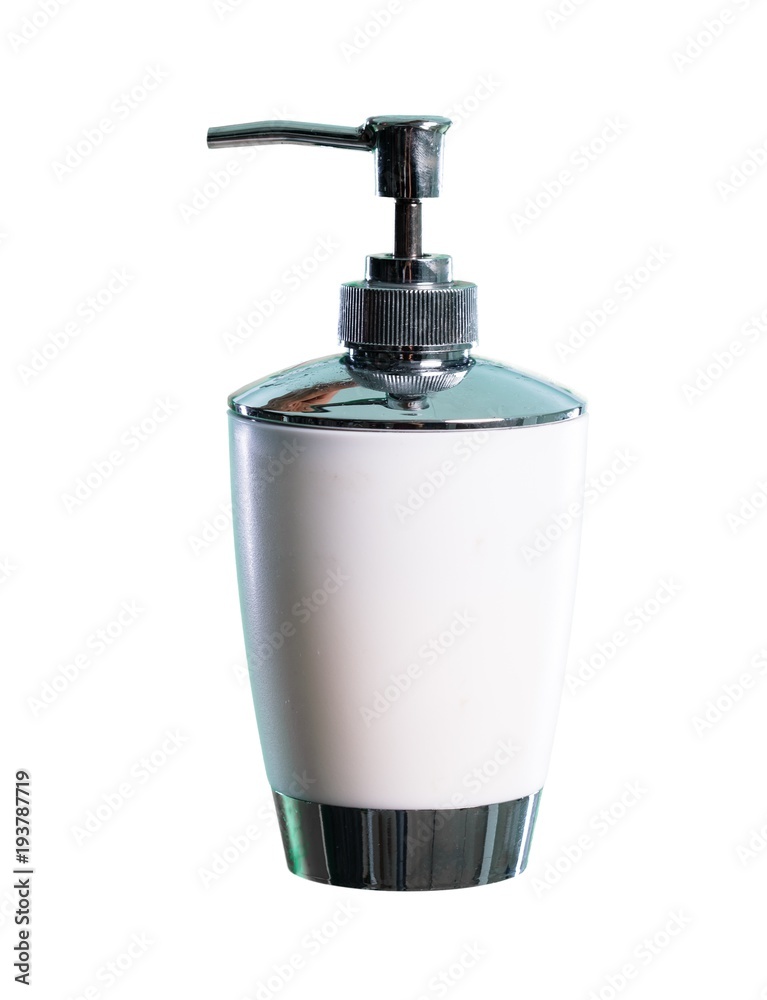 Obraz premium Soap dispenser over isolated white background