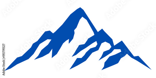 Silhouette blue mountain on white background – stock vector