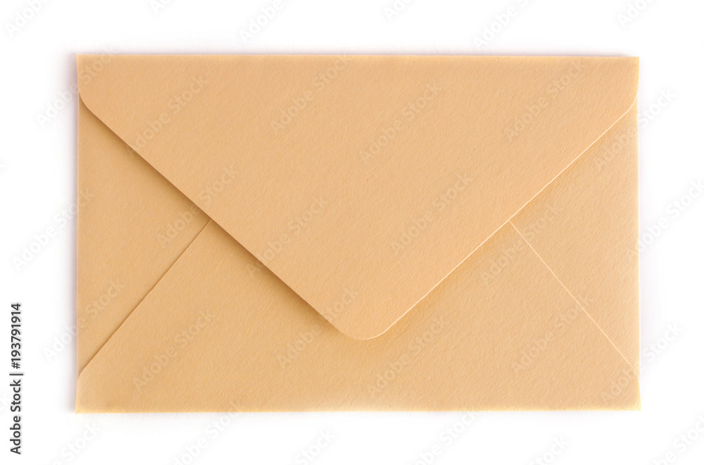 Brown envelope on white background isolated Brown envelope on white background isolated