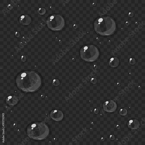 Abstract water drops, isolated on black
