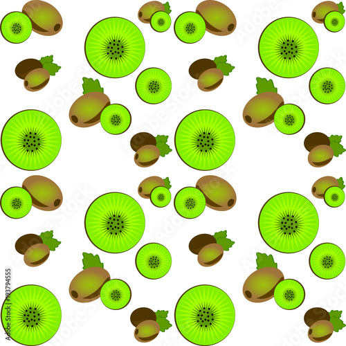 green kiwi vector pattern