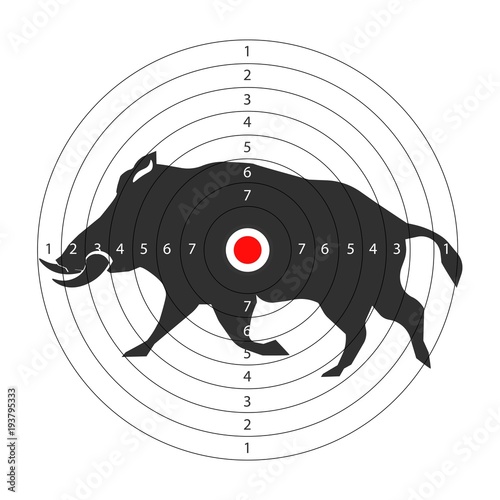 Hunting animal target vector icon template for aper hog hunt training