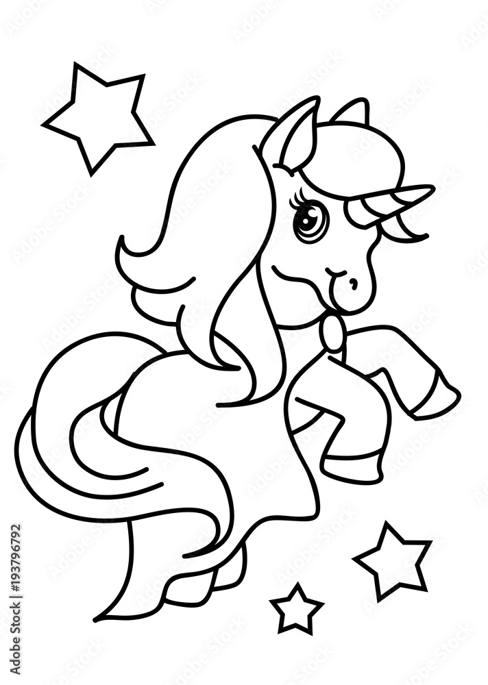 Naklejka premium Pony coloring book, vector