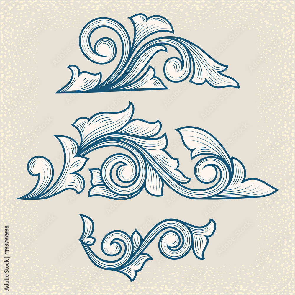 Fototapeta premium Vintage floral design elements
