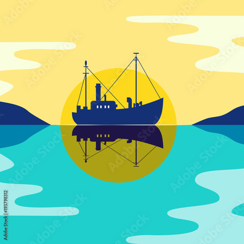Fishing vessel icon