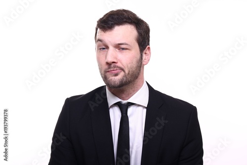 Young businessman with facial expressions