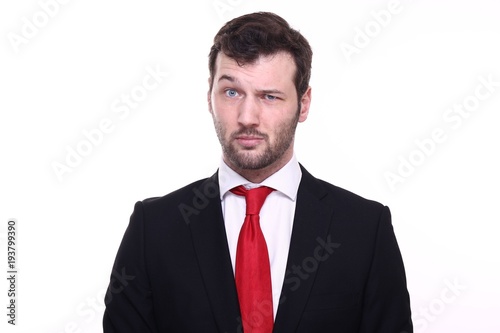 Young businessman with facial expressions