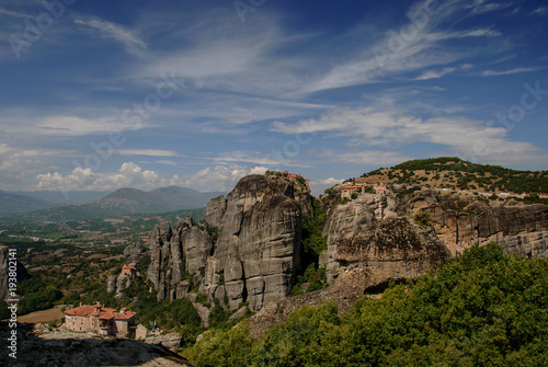 Holy Meteora monasteries, Plain of Thessaly, Greece 