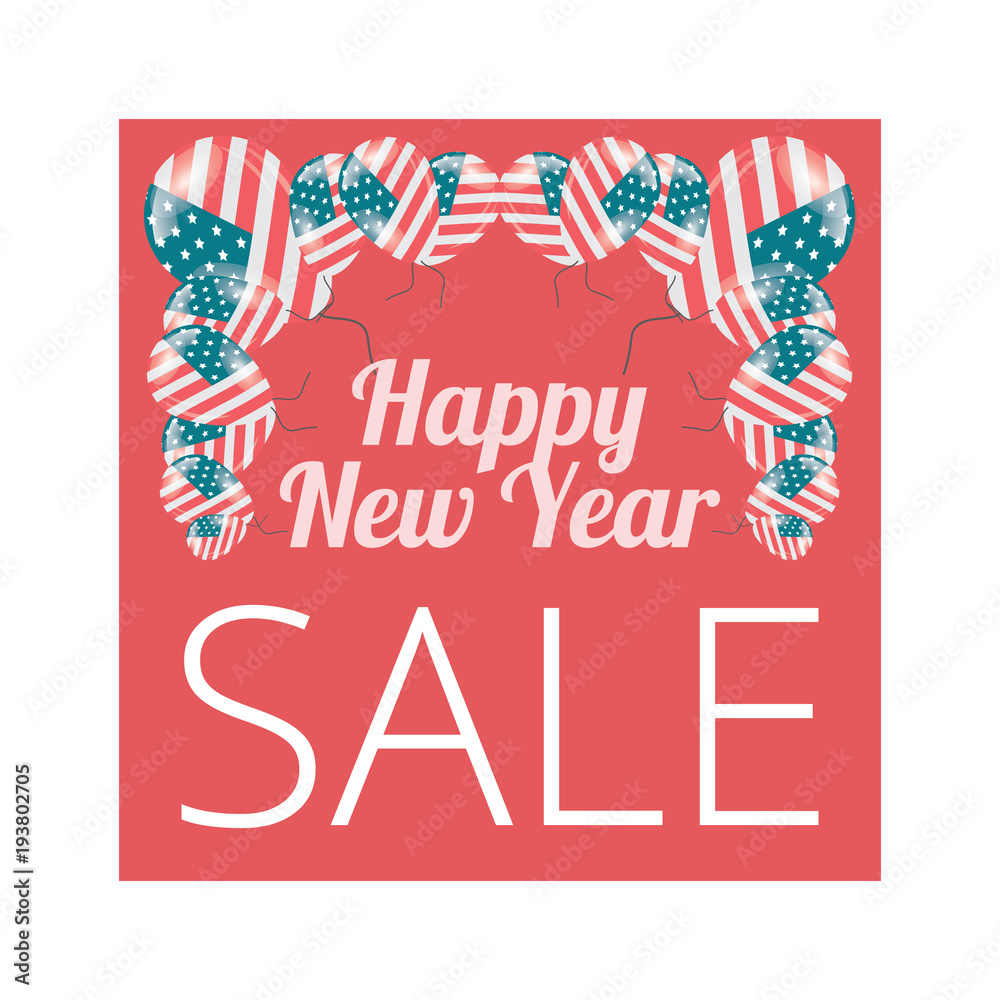 Fototapeta premium Happy New year sale banner