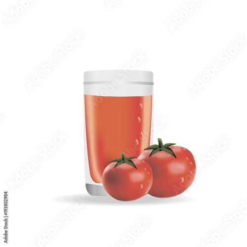 a realistic glass of tomato juice