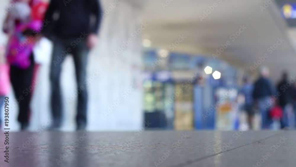 Many people walk around the shopping center and train station. Many people walk around the shopping center and train station.