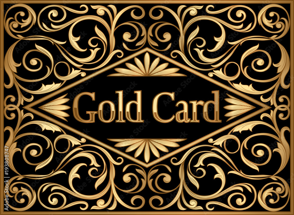 Gold card vintage design