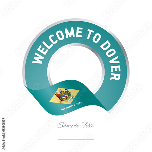 Welcome to Dover Deleware flag ribbon travel logo icon stamp photo