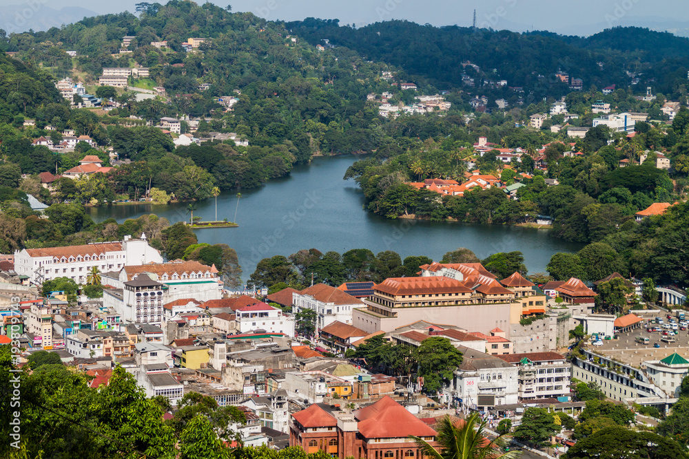 Aerial view of Kandy, Sri Lanka