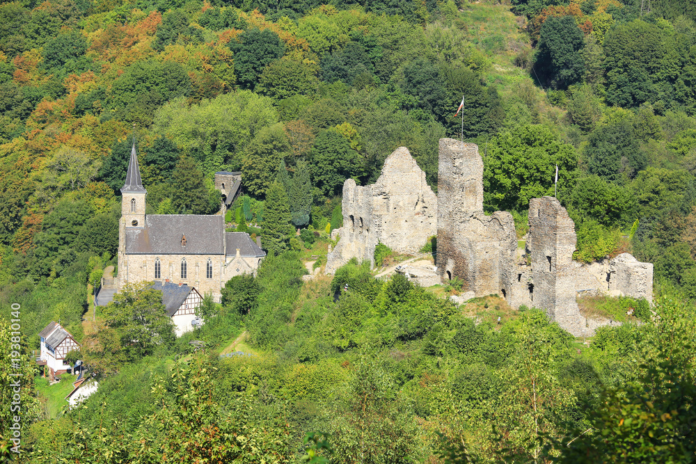 The medieval Castle Isenburg in Rheinland-Pfalz, Germany
