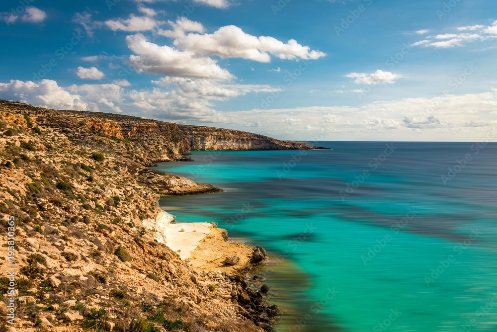 Lampedusa - a picturesque island, which is part of the Pelagie islands in Sicily,