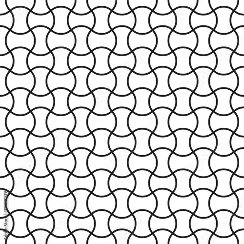 Seamless wave background - simple pattern. Black and white texture