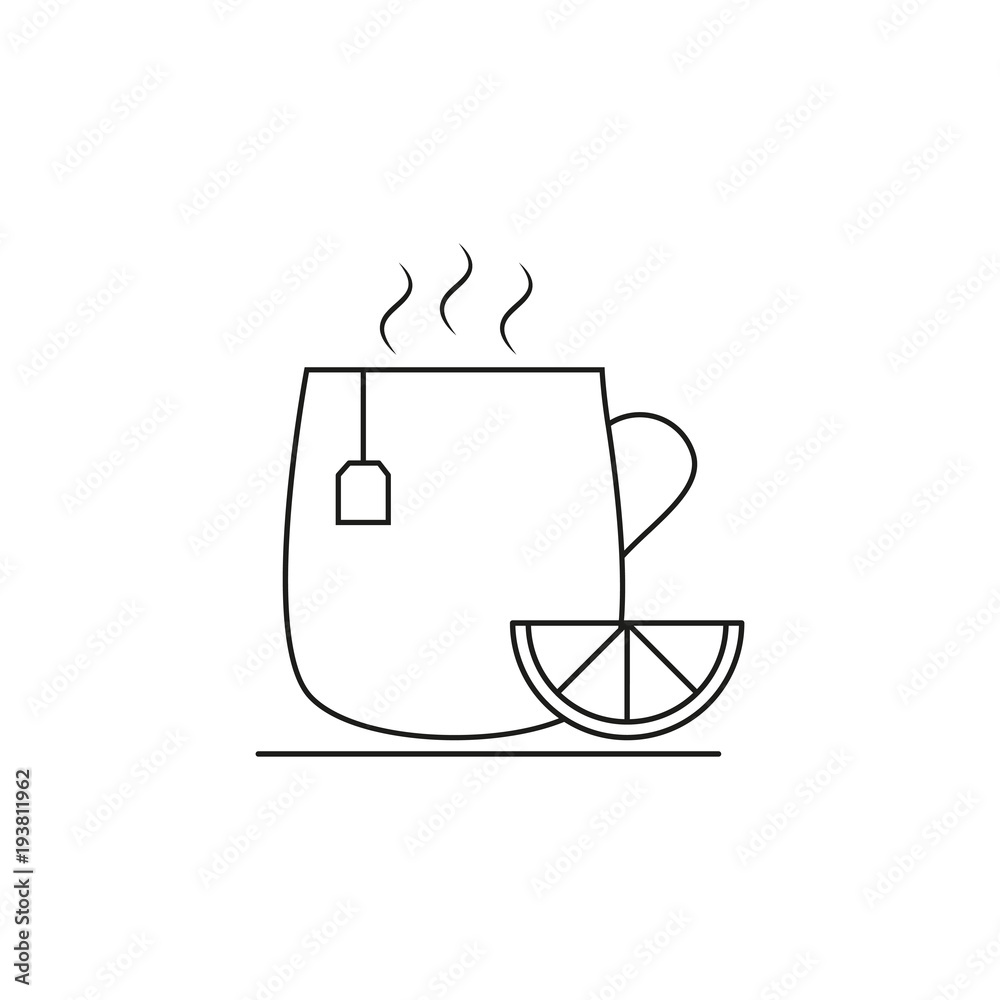 Cup of tea lemon icon