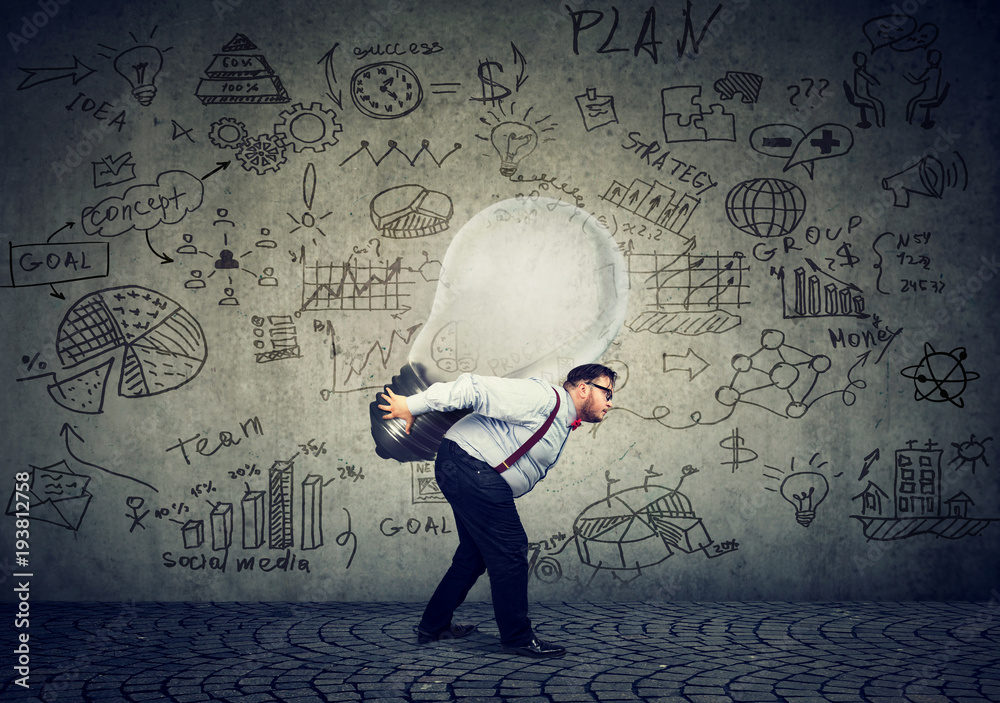 business man carrying business idea business man carrying business idea