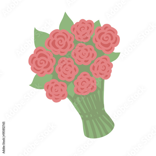 Red rose bouquet isolated