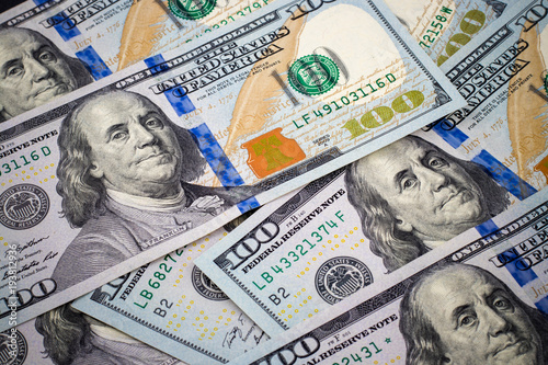 Wallpaper Mural New one hundred dollar bills background with vignette effect Torontodigital.ca