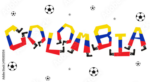 Football World Flag on Funny Alphabet Set :  Vector Illustration