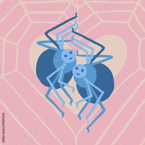 Valentines Day card with couple of spiders photo